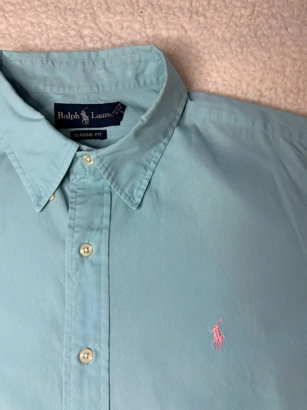Polo Ralph Lauren Men Blue Classic Fit Short Sleeve Button Shirt